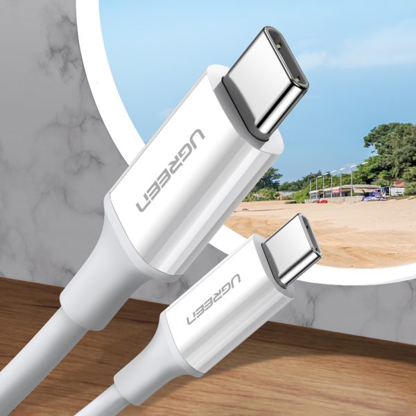 Kabelis USB-C - USB-C PD QC AFC 1m - balts