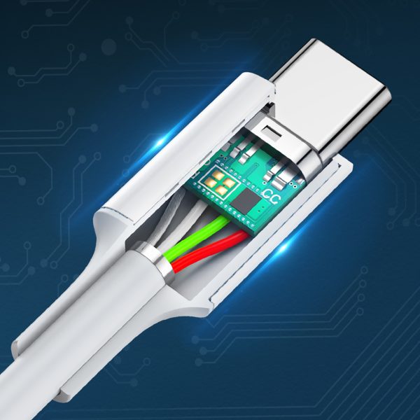 Kabelis USB-C - USB-C PD QC AFC 1m - balts