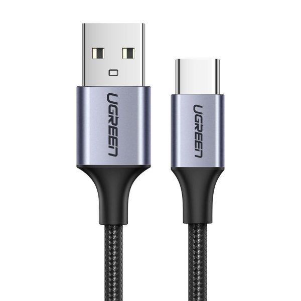Kabelis USB-A - USB-C QC 3.0 3A 0.25m - pelēks