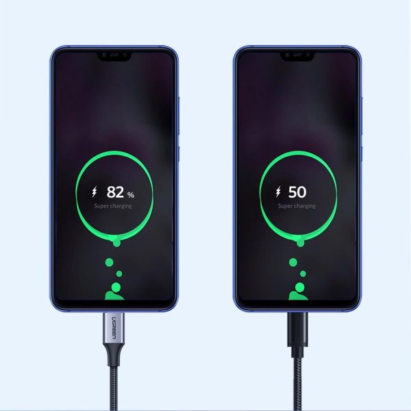 Kabelis USB-A - USB-C QC 3.0 3A 0.25m - pelēks