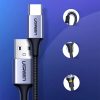 Kabelis USB-A - USB-C QC 3.0 3A 0.25m - pelēks