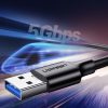 Kabelis USB-A 3.0 - USB-C 3A 0.5m - melns