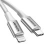 Kabelis USB-C - iPhone Lightning MFi 1m - Sudrabains