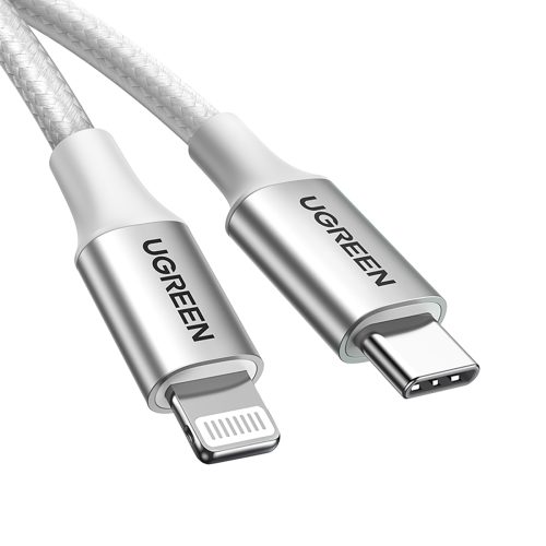 Kabelis USB-C - iPhone Lightning MFi 1m - Sudrabains