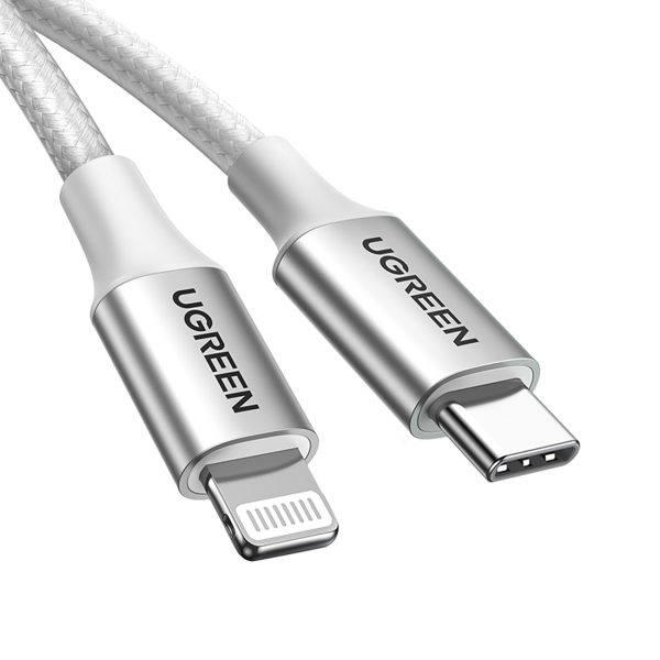 Kabelis USB-C - iPhone Lightning MFi 1m - Sudrabains