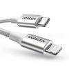 Kabelis USB-C - iPhone Lightning MFi 1m - Sudrabains