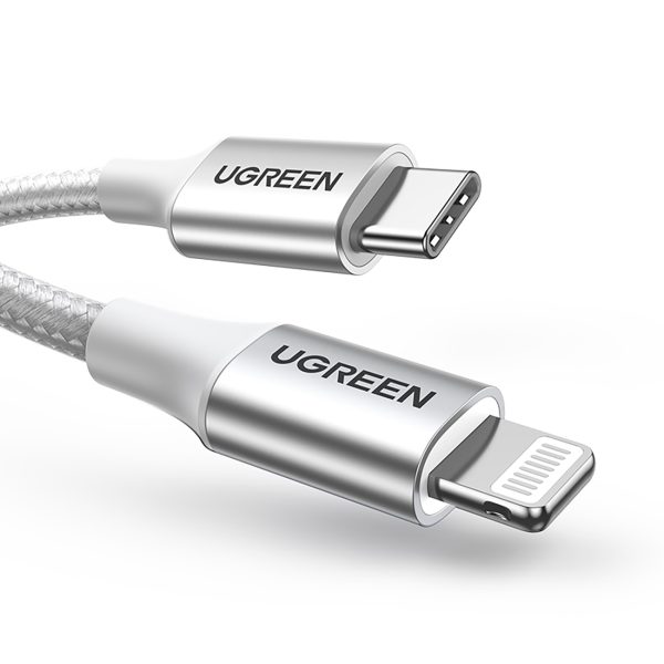 Kabelis USB-C - iPhone Lightning MFi 1m - Sudrabains