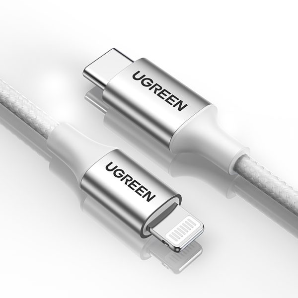 Kabelis USB-C - iPhone Lightning MFi 1m - Sudrabains