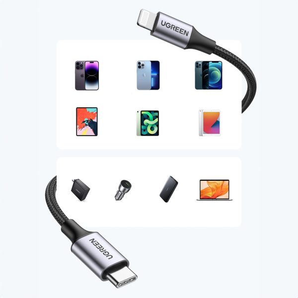 Kabelis iPhone Lightning - USB-C 2.0 MFi 1m - Pelēks