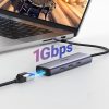 6in1 centrmezgla adapteris USB-C - 3x USB-A 3.0 / HDMI / RJ45 / USB-C PD - pelēks