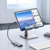 5in1 centrmezgla adapteris USB-C - USB-C PD / HDMI / 3x USB-A 3.0 - pelēks