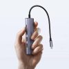 5in1 centrmezgla adapteris USB-C - USB-C PD / HDMI / 3x USB-A 3.0 - pelēks