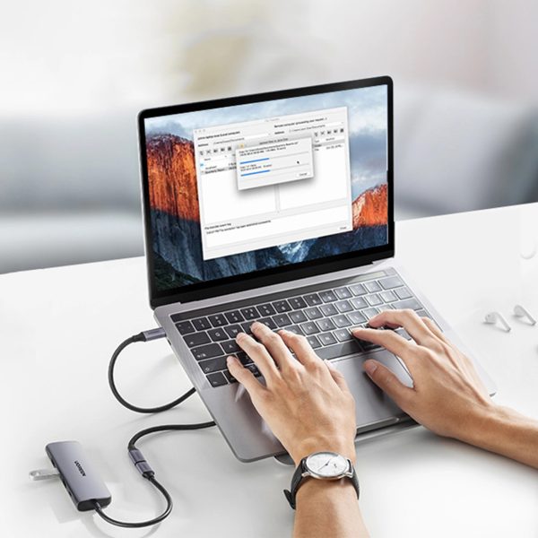 USB-C PD QC 100W 5A 10Gbps 0,5m pagarinātāja kabelis - pelēks