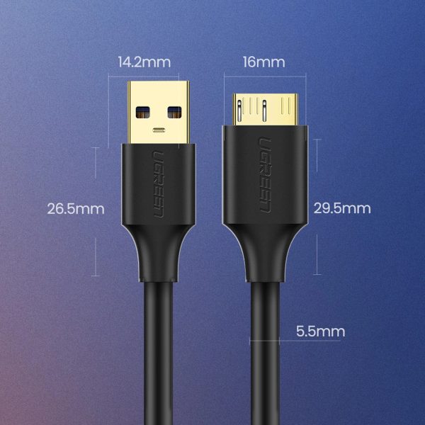 Kabelis USB-A 3.0 - micro USB-B 0.5m - melns