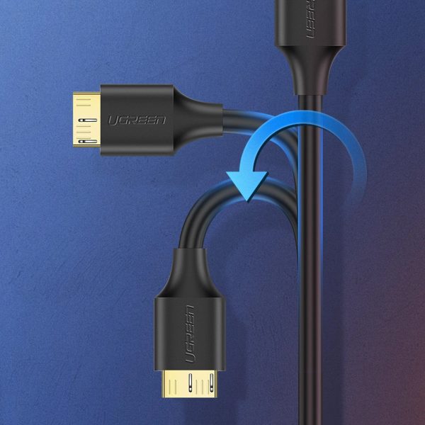 Kabelis USB-A 3.0 - micro USB-B 0.5m - melns