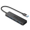 HUB USB-A 3.0 portu sadalītājs uz 4 USB-A 3.0 portiem 1m kabelis - melns