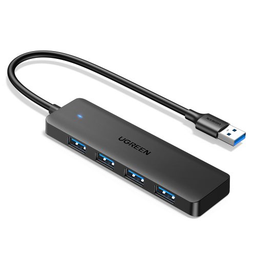 HUB USB-A 3.0 portu sadalītājs uz 4 USB-A 3.0 portiem 1m kabelis - melns