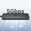 HUB USB-A 3.0 portu sadalītājs uz 4 USB-A 3.0 portiem 1m kabelis - melns