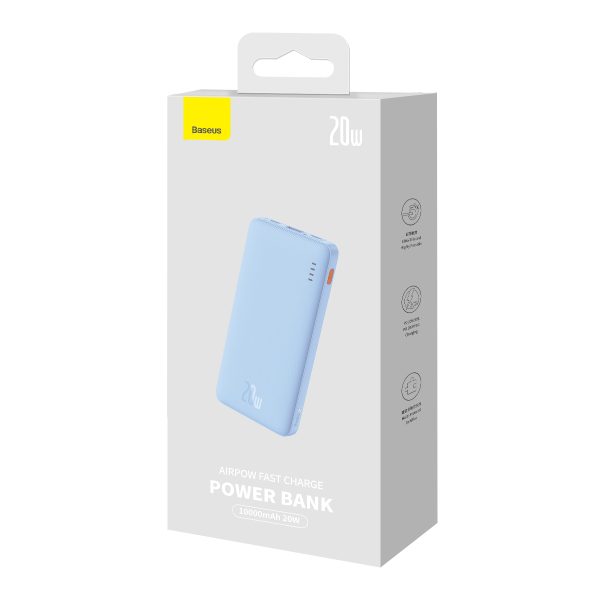 Powerbank 10000mAh Airpow ātrās uzlādes 20W - zils