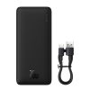 Powerbank 20000mAh Airpow 20W ar USB-A - USB-C kabeli 50cm - melns