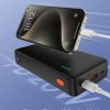 Powerbank 20000mAh Airpow 20W ar USB-A - USB-C kabeli 50cm - melns