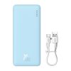 Powerbank 20000mAh Airpow 20W ar USB-A - USB-C kabeli 50cm - zils