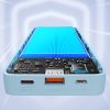 Powerbank 20000mAh Airpow 20W ar USB-A - USB-C kabeli 50cm - zils