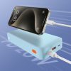 Powerbank 20000mAh Airpow 20W ar USB-A - USB-C kabeli 50cm - zils