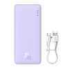 Powerbank 20000mAh Airpow ātrās uzlādes 20W ar USB USB-C kabeli 50cm - violets