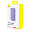 Powerbank 20000mAh Airpow ātrās uzlādes 20W ar USB USB-C kabeli 50cm - violets