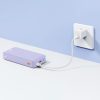 Powerbank 20000mAh Airpow ātrās uzlādes 20W ar USB USB-C kabeli 50cm - violets