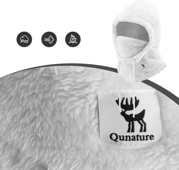 Qunature Arctic samta slēpošanas balaklava, M izmērs, balta