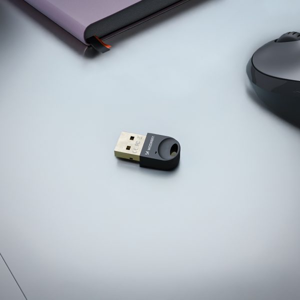 Mini adaptera uztvērēja raidītājs Bluetooth 5.4 USB-A datoram - melns