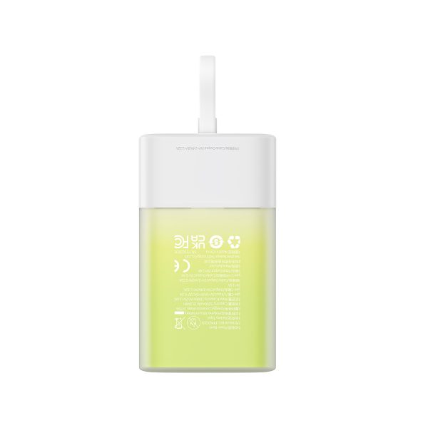 Powerbank Popsicle 5200mAh 20W ar Lightning kabeli 60W/20V/3A/30cm - balti zaļa