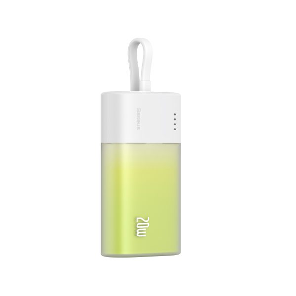 Powerbank Popsicle 5200mAh 20W ar Lightning kabeli 60W/20V/3A/30cm - balti zaļa