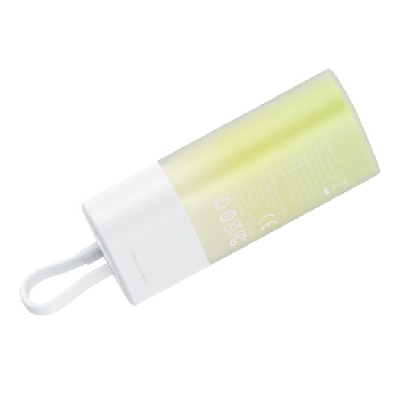 Powerbank Popsicle 5200mAh 20W ar Lightning kabeli 60W/20V/3A/30cm - balti zaļa