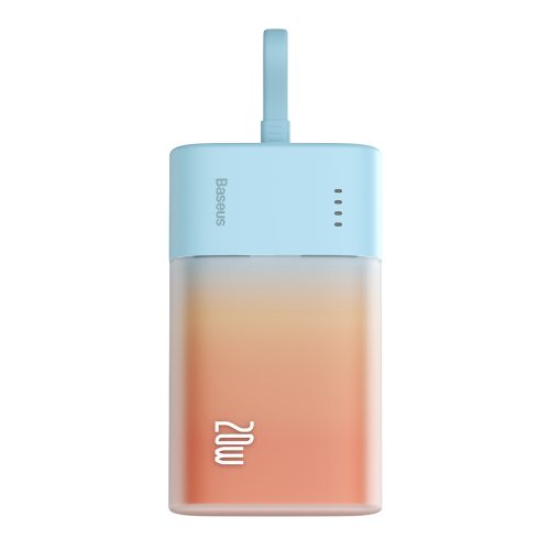 Powerbank Popsicle 5200mAh 20W ar Lightning kabeli 60W/20V/3A/30cm - zili oranžs