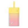 Powerbank Popsicle 5200mAh 20W ar Lightning kabeli 60W/20V/3A/30cm - dzelteni rozā