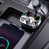 R2PRO+ automašīnas raidītājs ar PD 25W uzlādes portiem Bluetooth 5.3 RGB - melns un sudrabs