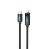 L7C USB-A - USB-C 100W kabelis ar LED displeju 1m - melns