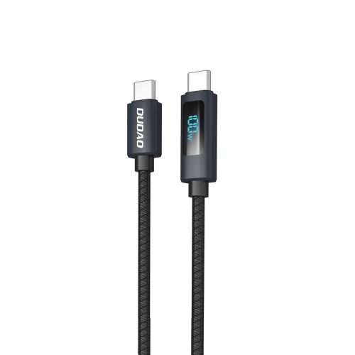 L7C USB-A - USB-C 100W kabelis ar LED displeju 1m - melns