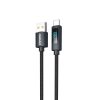 L7T USB-A - USB-C 66W kabelis ar LED displeju 1m - melns