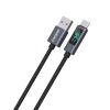 L7T USB-A - USB-C 66W kabelis ar LED displeju 1m - melns