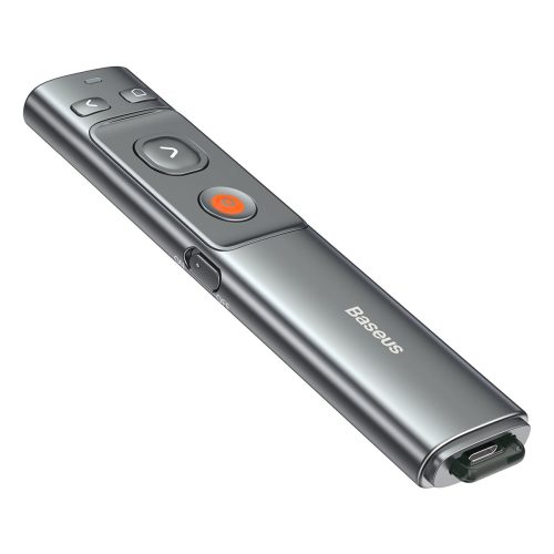 Lāzera rādītājs ar tālvadības pulti prezentācijām līdz 100 m WiFi 2.4GHz USB-A/C - pelēks