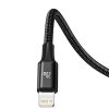 3in1 kabelis USB-C - USB-C / iPhone Lightning / microUSB 20W PD 1.5m - melns