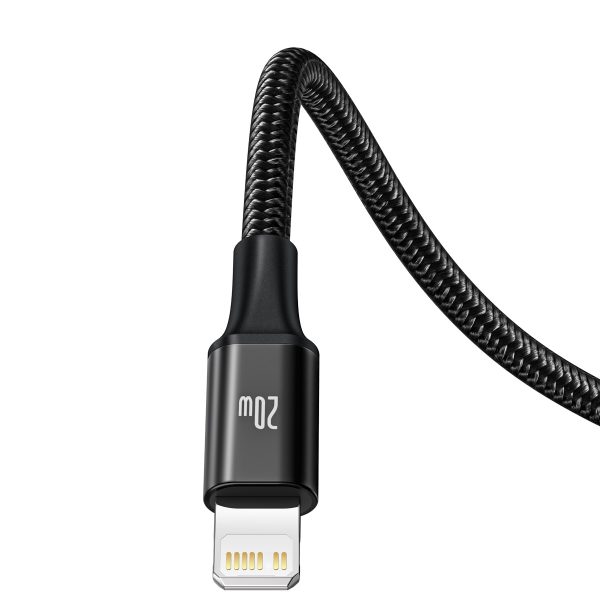 3in1 kabelis USB-C - USB-C / iPhone Lightning / microUSB 20W PD 1.5m - melns