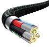 3in1 kabelis USB-C - USB-C / iPhone Lightning / microUSB 20W PD 1.5m - melns
