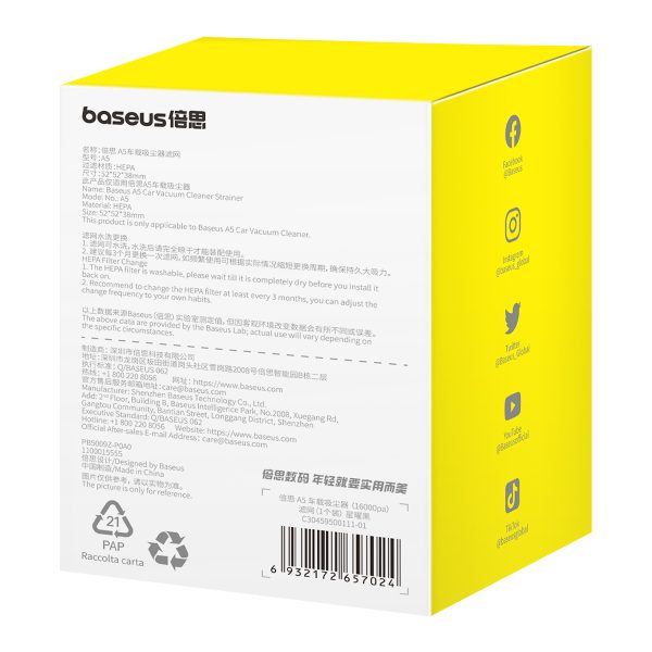 HEPA filtrs Baseus A5 putekļsūcējam C30459500111-01
