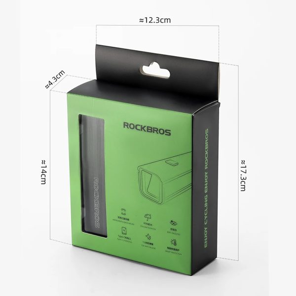 Priekšējais velosipēda lukturis 5000mAh 1500lm IPX6 Garmin un GoPro stiprinājums - melns