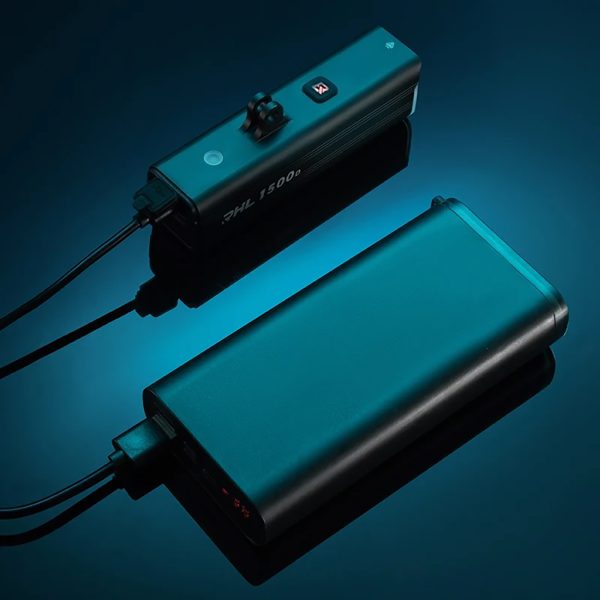 Priekšējais velosipēda lukturis 5000mAh 1500lm IPX6 Garmin un GoPro stiprinājums - melns